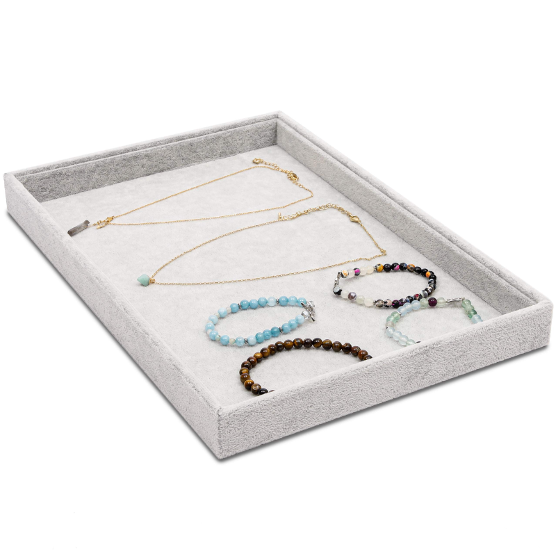Luxury Classic White Velvet Jewelry Tray